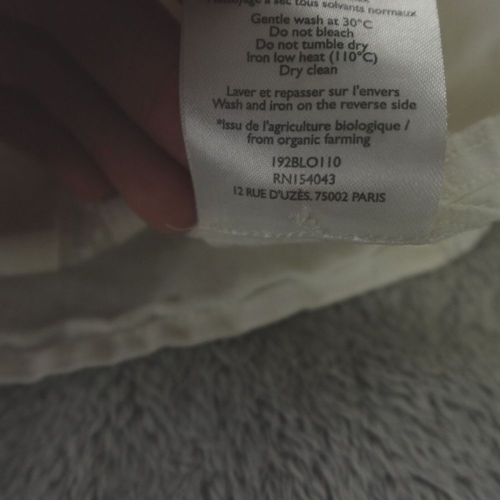 Sezane Blouse White Lace Trim Linen‎ Frances Cottagecore - Picture 14 of 16